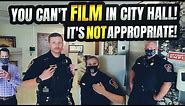 CITY HALL EMPLOYEE CALLS POLICE ON JOURNALIST FILMING! GETS AN EDUCATION INSTEAD! 1A AUDIT