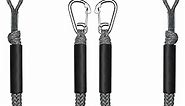 3FT Bungee Dock Line Boat Ropes for Docking Line Mooring Rope with Stainless Steel Clip Accessories for Boats 2pcs (Grey, 3Feet)