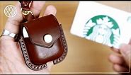 I made Airpods Leather Case using Starbucks card | ASMR