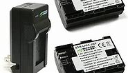 Wasabi Power LP-E6, LP-E6N Battery (2-Pack) and Charger for Canon EOS 5D Mark II/III/IV, 5DS, 5DS R, 6D, 6D Mark II, 7D, 7D Mark II, 60D, 70D, 80D, 90D, R, R5, R6, Ra, XC10, XC15, BMPCC 4K, BMPCC 6K