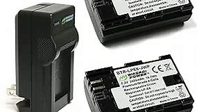Wasabi Power LP-E6, LP-E6N Battery (2-Pack) and Charger for Canon EOS 5D Mark II/III/IV, 5DS, 5DS R, 6D, 6D Mark II, 7D, 7D Mark II, 60D, 70D, 80D, 90D, R, R5, R6, Ra, XC10, XC15, BMPCC 4K, BMPCC 6K