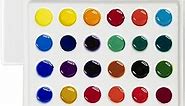 MEEDEN 24-Well Ceramic Watercolor Paint Palette with Cover, Porcelain Mixing Artist Palette 6 by 4-1/2 inch for Artist Watercolor Gouache Painting Coloring