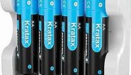 Kratax AA Rechargeable 1.5V Lithium Battery, 4 Pack Li-ion AA Batteries with 2H Individual Fast Charger, High Capacity 3500mWh, Long Lasting, 1600 Cycles, Constant Output, 3A High Current Output