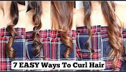 7 ELEGANT Ways To Curl YOUR Hair With Straightener/ Flat Iron- EASY Curls For Medium To Long Hair