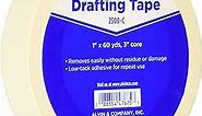 ALVIN Drafting Tape 1" x60 Yards Model 2300-C Drafting Tape, Gentle Masking Tape for Drafting, Architecture, Painting Watercolors and Home Projects - 60 Yards