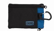 Chums Ripstop Nylon License Holder Wallet with Carabiner for Men and Women, Blue and Black