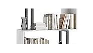 Gadroad Bookcase, 6-Tier Bookshelf, Display Shelf and Room Divider, Freestanding Decorative Storage Shelving (White, 6 Tier)