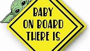 | Baby Yoda On Board Stickers (2 Pcs) - Strong Adhesive Waterproof UV Resistant Baby On Board Signs For Cars. Size 6" x 6". Perfect Baby On Board Funny Sticker For Cars, Trucks Etc.
