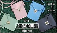 How To Sew A Phone Pouch | DIY shoulder bag tutorial | with double pocket | just in 5 minute