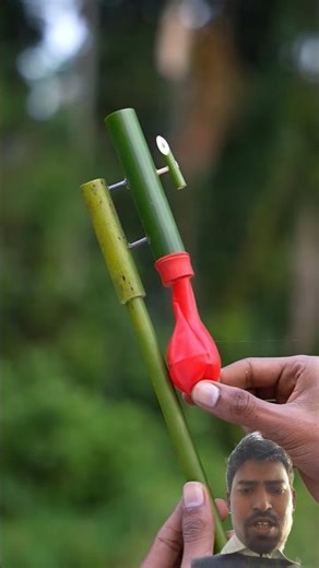 Creative Balloone creations with colourful bamboo stick slingshots #Slingshots #Craft #Bambooart