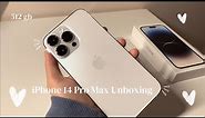 iPhone 14 Pro Max Silver Unboxing 🧸| accessories, set-up, and asmr