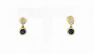 Sapphire and Diamond Drop Earrings in 14kt Yellow Gold