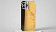 Gold-Plated Designed for iPhone Case - Anti-Scratch Shockproof Protective Phone Cases - Sleek Premium Touch - Stylish and Luxury - iPhone 11, 12, 13, 14 Pro and Pro max (14 Pro Max Wing)