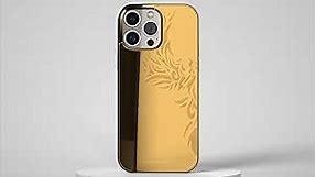 Gold-Plated Designed for iPhone Case - Anti-Scratch Shockproof Protective Phone Cases - Sleek Premium Touch - Stylish and Luxury - iPhone 11, 12, 13, 14 Pro and Pro max (14 Pro Max Wing)