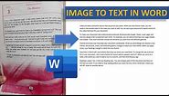 How to convert an image into text in Microsoft Word | Convert a picture into text