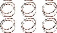 TecUnite 12 Pieces Gold Napkin Rings Metal Spiral Napkin Rings Buckles Simple Alloy Sliver Pink Napkin Rings Serviette Napkin Holder Ring for Weddings Dinner Party Table (Rose Gold)