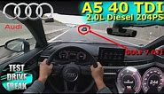 2021 Audi A5 Sportback 40 TDI 204 PS TOP SPEED AUTOBAHN DRIVE POV