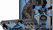 Case for Samsung Galaxy A03s, Military Grade Shockproof Phone Case Cover with Kickstand for Samsung A03s Camouflage Blue