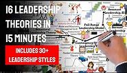 16 Leadership Theories in 15 minutes! Time journey: 1840 - today. [Includes 30+ leadership styles!]