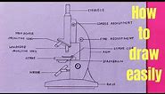 How to draw Microscope diagram for beginners - step by step