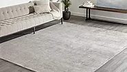 Solo Rugs Knotted, 9' x 12' Lodhi Contemporary Solid Hand Loomed Area Rug, Silver