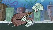 Squidward is crushed by a steamroller#