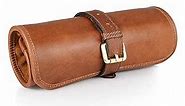 Leather Tobacco Pipe Pouch Case - Lightweight Smoking Pipe Pouch w/Tobacco Holder