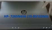 HP 7265NGW (HP 15-bs123ne) CD Drive / RAM / HDD - Disassembly Tutorial Guide