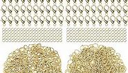 600 Pieces Lobster Clasps and Open Jump Rings Set Lobster Claw Clasps for Jewelry Making and Bracelets (Gold)