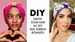 Grow / Protect Your Hair with DIY Silk Bonnet! (Turban Style) -By Orly Shani