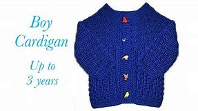 Easy Crochet baby boy cardigan | sweater with buttons for 9-12 months #139 by Crochet for Baby
