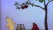 Classic Sesame Street animation- A man tries to get apples off the tree