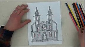 Gothic Cathedral Drawing