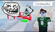 Noob Builds His First Troll Obby (Roblox Obby Creator)