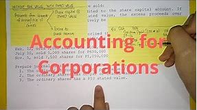 Accounting for Corporations - Share Capital