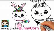 How to Draw a Bunny Unicorn 🐰🦄 Bunnycorn