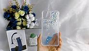 ANSHOW for iPhone 14 Pro Case Glitter, Shockproof Clear TPU iPhone 14 Pro Case with 2 Screen Protectors, Bling Blue Glitters iPhone 14 Pro Case for Women