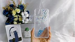 ANSHOW iPhone 13 Pro Case for Women Girls Liquid Glitter Case,[ with Two Screen Protects ] Cute Sparkly Clear Shiny Bling Sparkle Slim Thin Protective Phone Cases for iPhone 13 Pro Case Clear, Blue