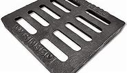 Outdoor Drain Cover, 9x9 Cast Iron Drain Grate for Catch Basin, B125 Class Sewer Grate, Durable Heavy Duty Channel Grate, Black Square Drainage Grate (8.9”x8.9”)