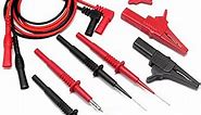 Automotive Test Lead Kit Shielded Alligator Clips and Large Crocodile Clips for Multimeter Meter Test Probes TLP20159