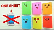 MINI NOTEBOOKS FROM ONE SHEET OF PAPER - NO GLUE. Easy DIY Kawaii Paper Book - BACK TO SCHOOL