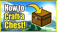 How to Craft a Chest in Minecraft (Double or Single Chest)(Recipe Tutorial)
