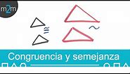 Congruencia y semejanza de triángulos│diferencia