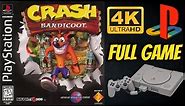 Crash Bandicoot | PS1 | 4K60ᶠᵖˢ UHD🔴 | 100% Longplay Walkthrough Playthrough Full Movie Game