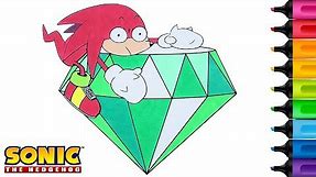 Coloring Knuckles Sonic the Hedgehog Coloring Book Pages Rainbow Splash