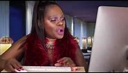 Black woman typing meme