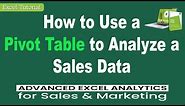How to use a Pivot Table to Analyze SALES DATA in Excel