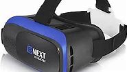 VR Headset Compatible with iPhone & Android Phone - VR Headset for Phone - Universal Virtual Reality Goggles for Kids and Adults - Cell Phone VR Headsets - VR Headset for iPhone (Blue)