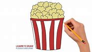 How to Draw a Popcorn Step by Step Easy For Kids