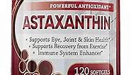 Astaxanthin 10mg Supplement/Best Pure Antioxidant from Microalgae, Helps Skin Care & Eye, Arthritic Joints, Healthy Aging, Boosting Energy, 120 Non-GMO Softgels - Premium Astaxanthin Supplements